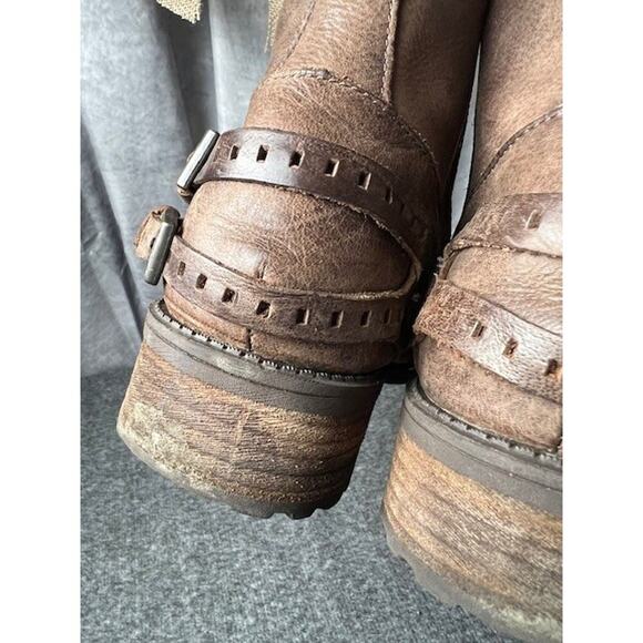 UGG Australia Orion Buckled Zip-Up Moto Buckle Leather Booties 1007769 Stout 9.5 - Picture 6 of 9